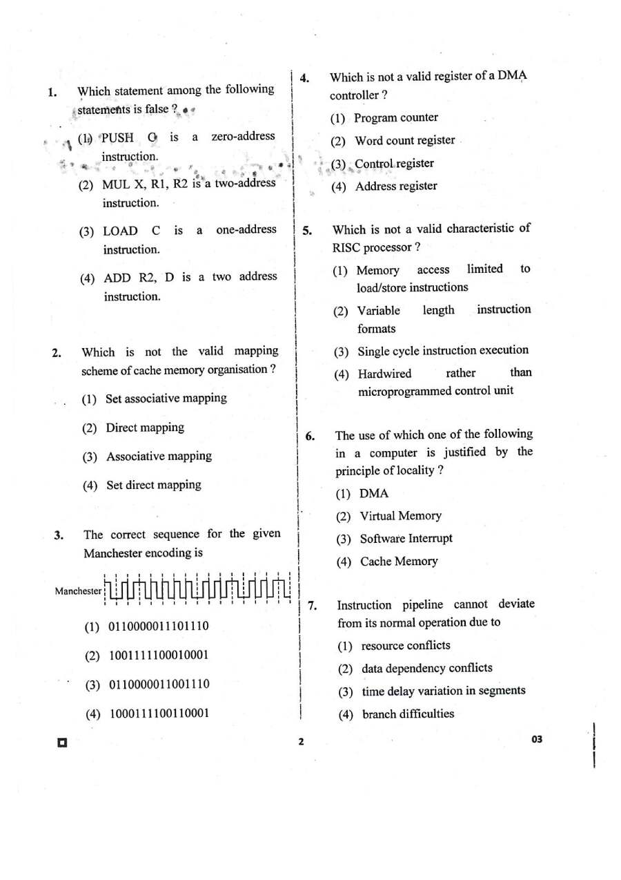 RPSC Vice Principal ITI 2018 Computer Science question paper page 1 instructions scan PDF download