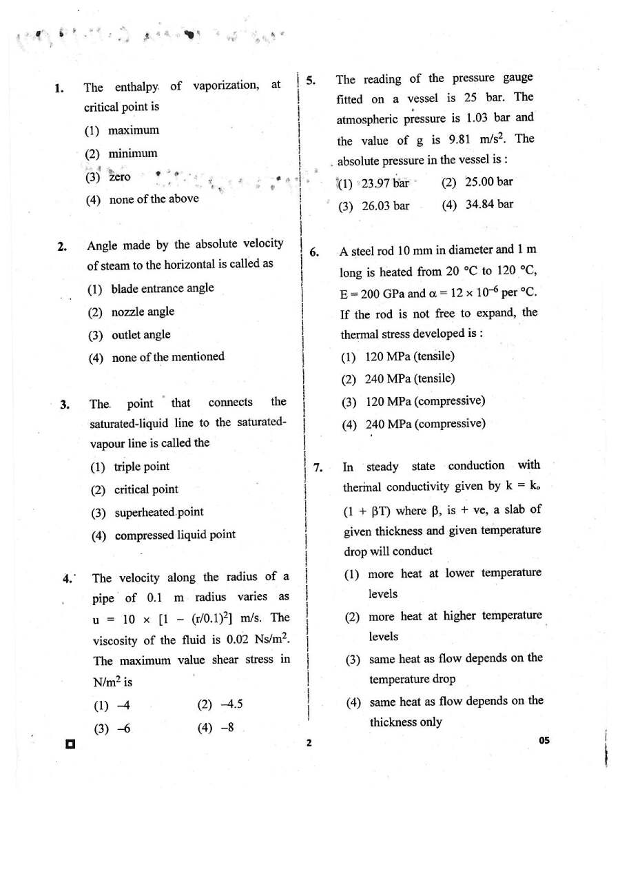 RPSC Vice Principal ITI 2018 Mechanical Engineering question paper page 1 instructions scan PDF download