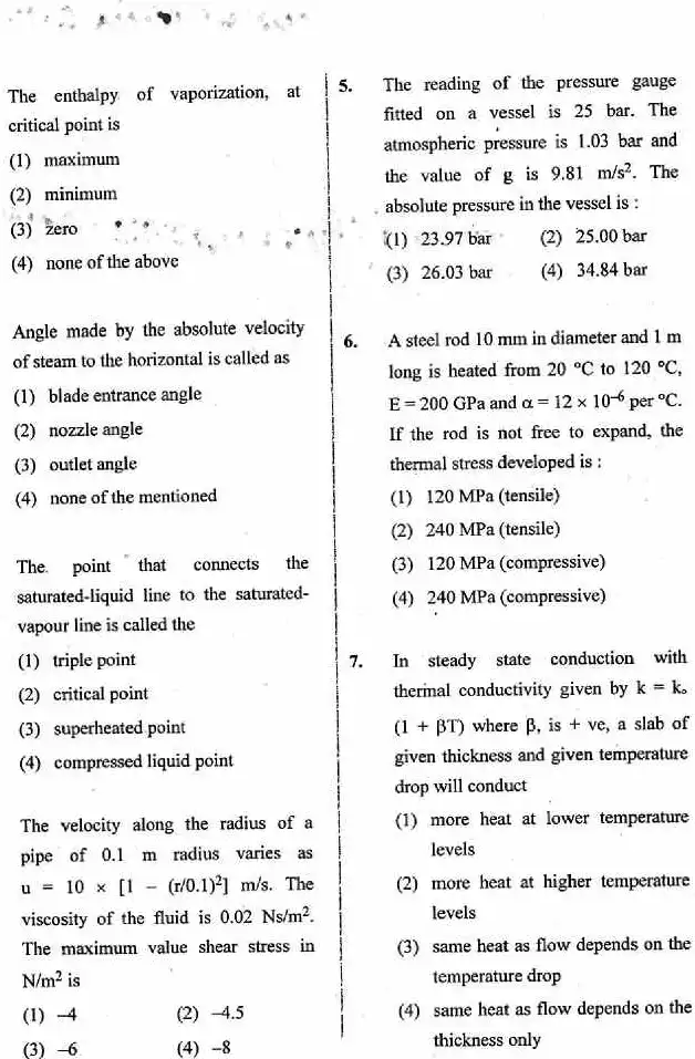RPSC Vice Principal ITI 2018 Mechanical Engineering question paper page 1 instructions scan PDF download