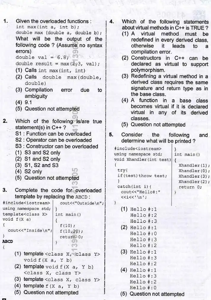 RPSC Vice Principal ITI 2024 Computer Science Engineering question paper page 1 instructions scan PDF download