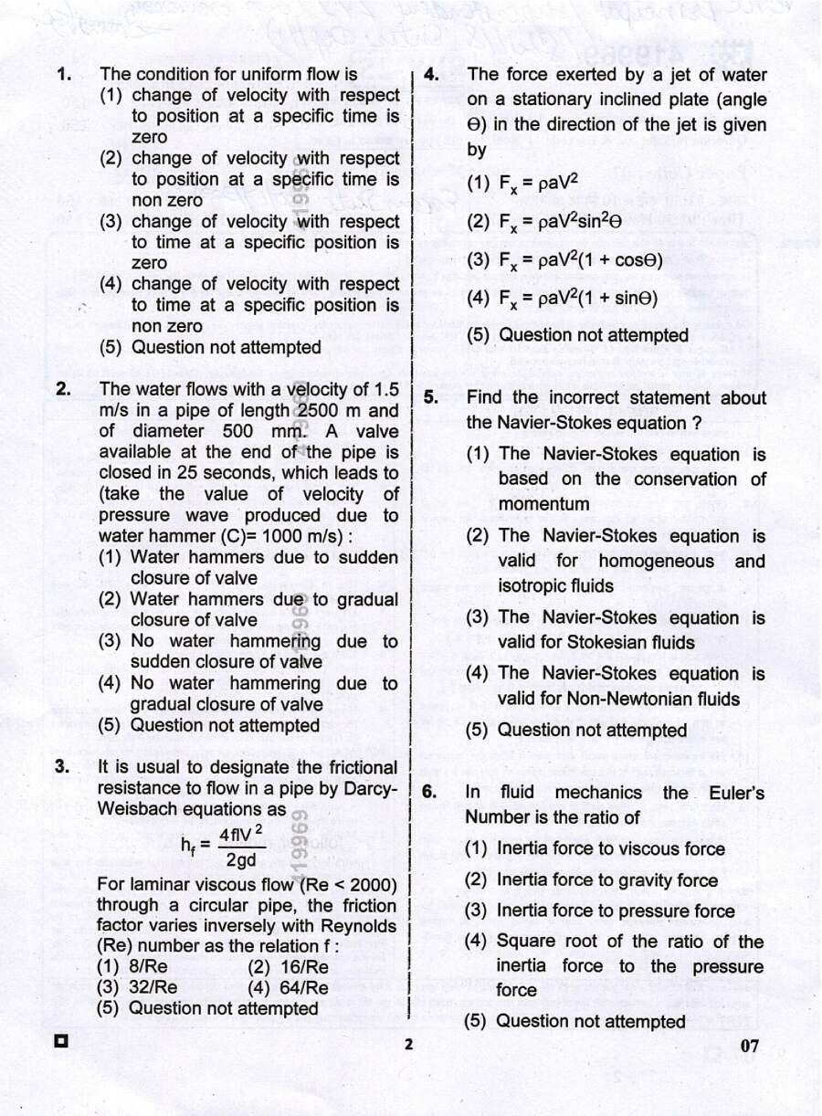 RPSC Vice Principal Mechanical Engineering 2024 question paper page 1 instructions scan PDF download