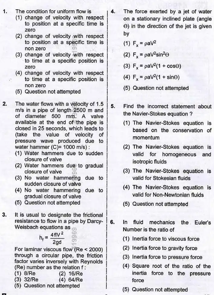 RPSC Vice Principal Mechanical Engineering 2024 question paper page 1 instructions scan PDF download