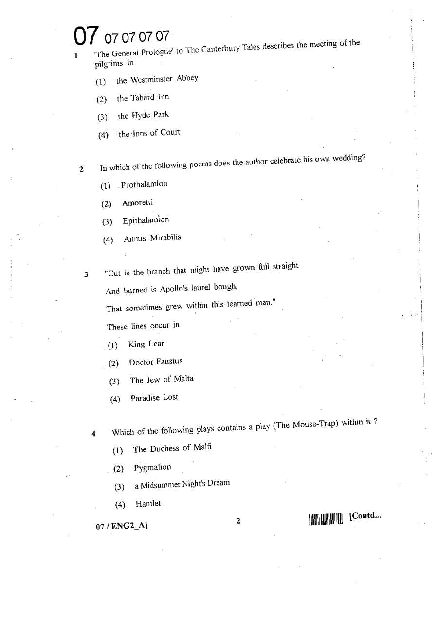 SET 2012 English Paper II question paper page 1 scan PDF download. RPSC State Eligibility Test exam header and instructions in Hindi and English.