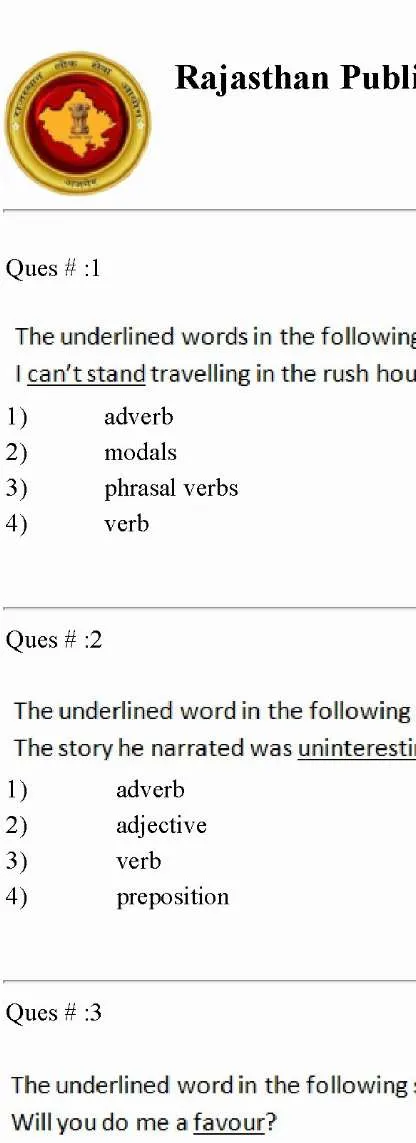 Sr. Teacher Gr II (Spl. Edu.) 2015 English question paper page 1 instructions scan PDF download. RPSC Rajasthan Teacher exam previous year paper.