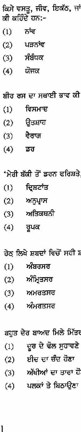 Sr. Teacher Grade-II 2013 Punjabi Paper-II question paper page 1 scan, showing RPSC exam instructions, paper code, and header details. PDF download.