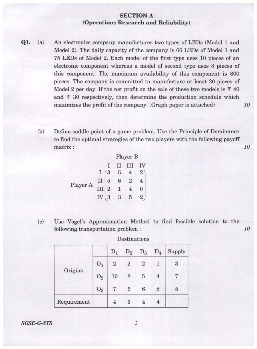 Statistics Paper IV IESS IES 2024 — page 1 instructions scan PDF download