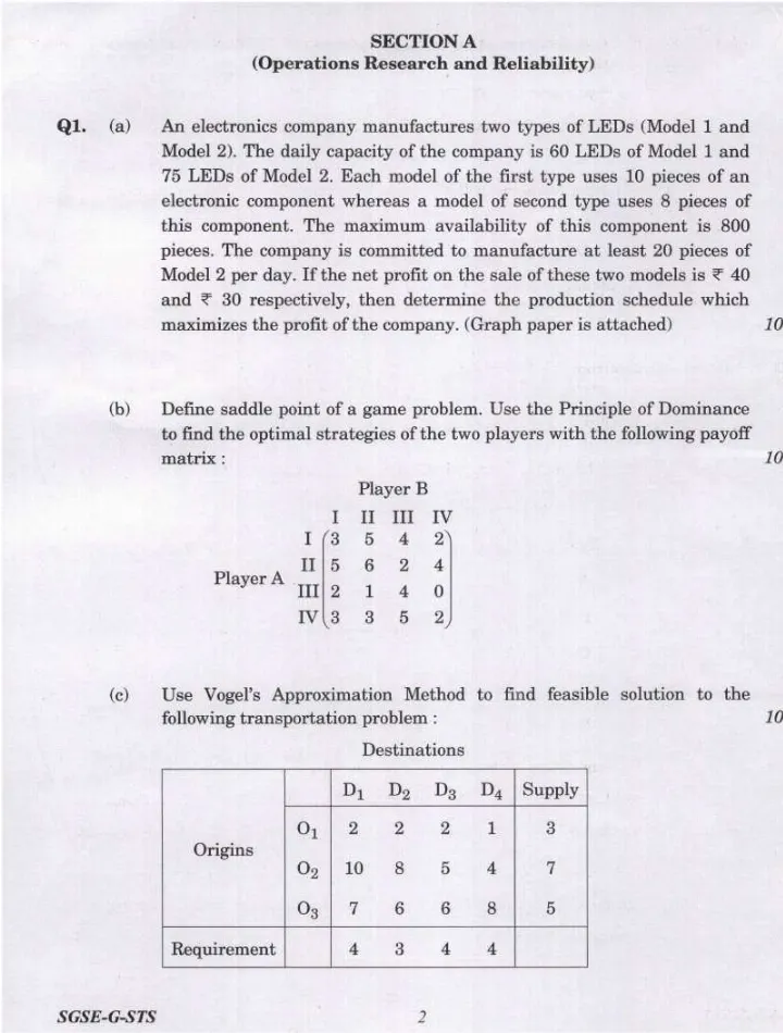 Statistics Paper IV IESS IES 2024 — page 1 instructions scan PDF download
