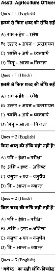 Asst. Agriculture Officer 2015 Paper 1 question paper page 1 instructions and exam header scan PDF download. RPSC previous year paper.