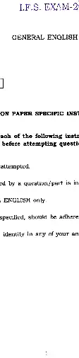 UPSC Indian Forest Service 2016 General English question paper page 1 instructions scan PDF download