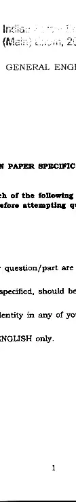 Indian Forest Service Main 2020 General English question paper page 1 instructions scan PDF download UPSC