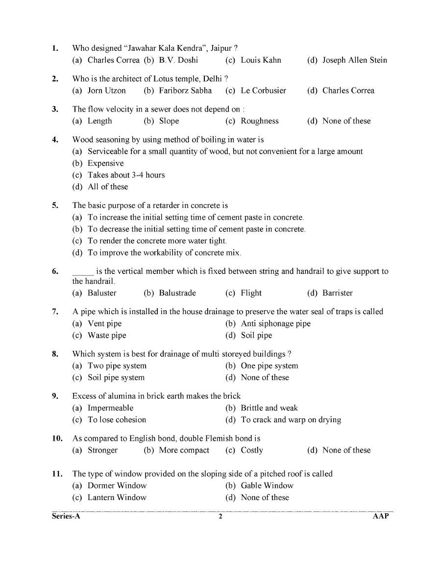 UKPSC Assistant Architect Planner and Assistant Planner Examination 2024 question paper page 1 instructions scan PDF download