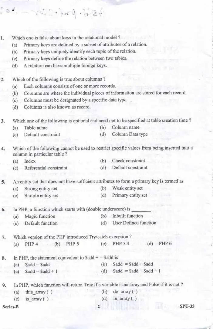 Assistant Professor (Govt. Degree College) Exam-2017 2017 UKPSC question paper page 1 instructions scan PDF download
