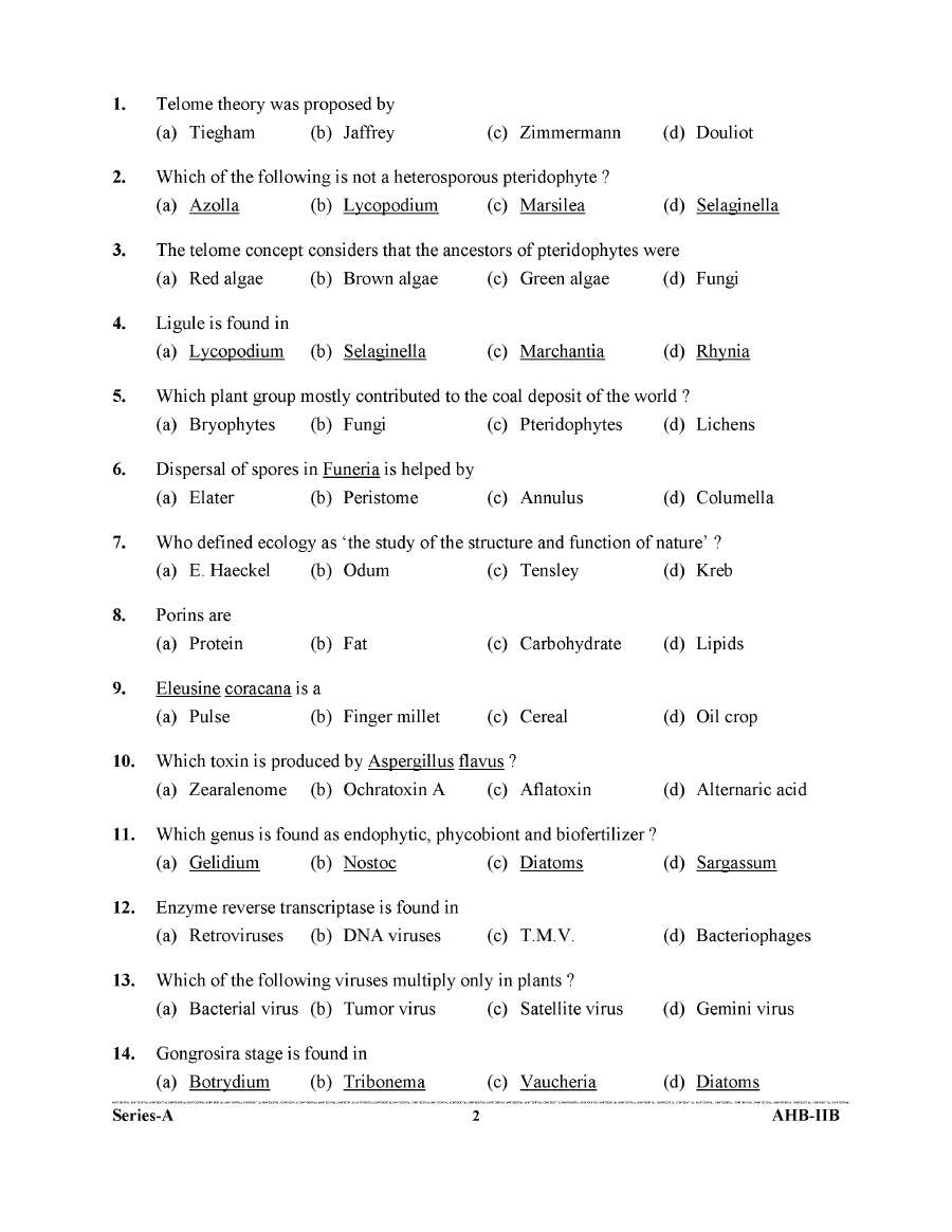 UKPSC Combined Group-C Exam 2024 Biology Paper-II question paper page 1 scan, showing exam header and important instructions. PDF download available.