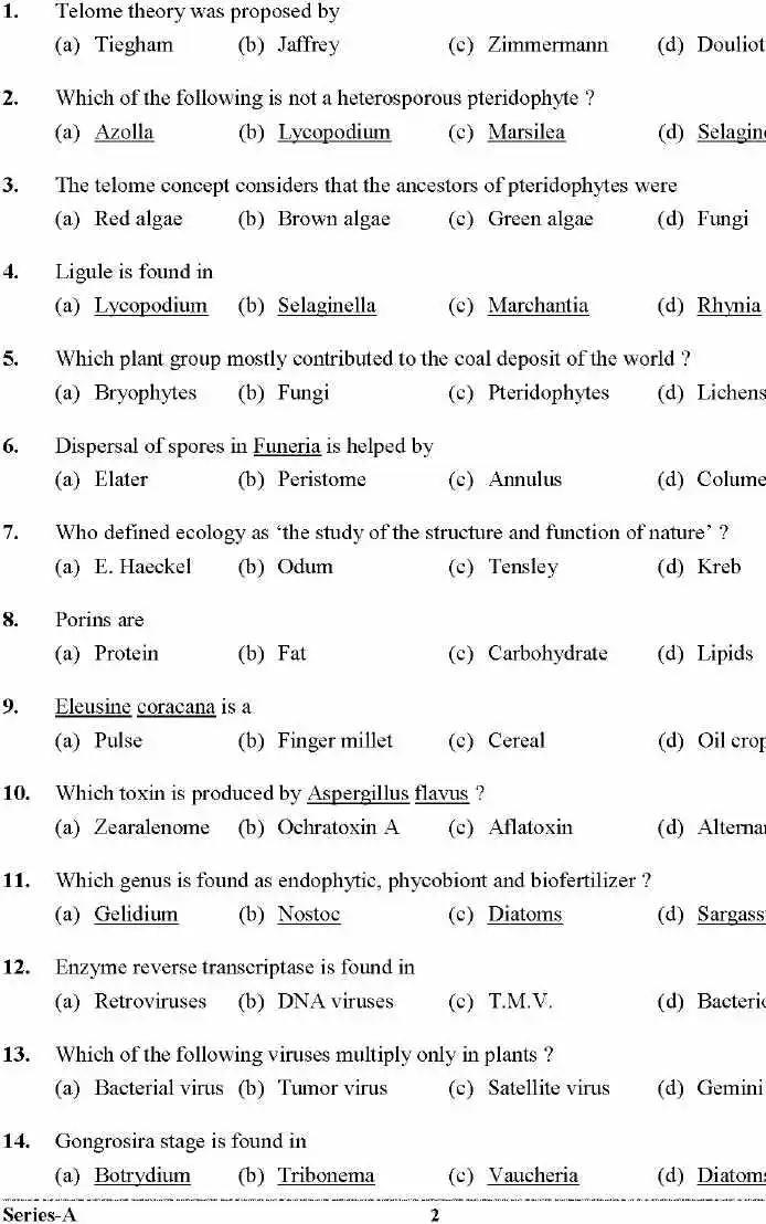 UKPSC Combined Group-C Exam 2024 Biology Paper-II question paper page 1 scan, showing exam header and important instructions. PDF download available.