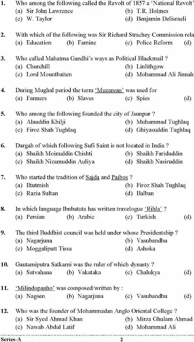 UKPSC Executive Officer and Tax & Revenue Inspector Exam 2024 General Studies question paper page 1 instructions scan PDF download