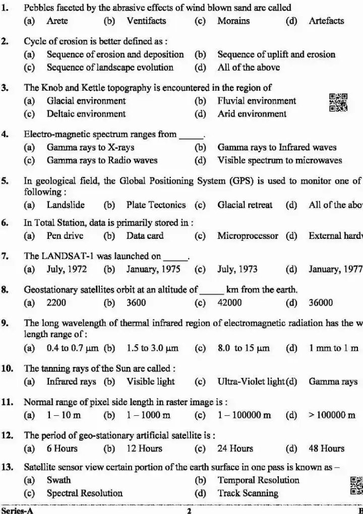 UKPSC Geology & Mining Group B 2021 exam paper page 1 instructions and header scan PDF download