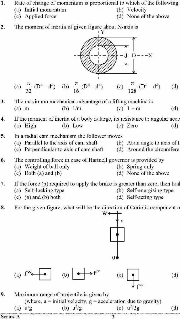 UKPSC Government Polytechnic Workshop Superintendent Mechanical Engineering Paper I 2025 question paper page 1 instructions scan PDF download