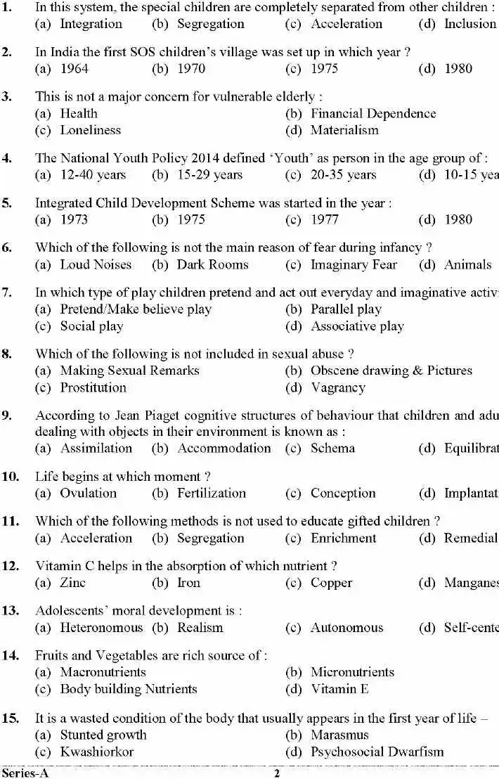 UKPSC Lab Assistant 2024 page 1 instructions - B.Sc Home Science GK Paper header and rules in Hindi and English