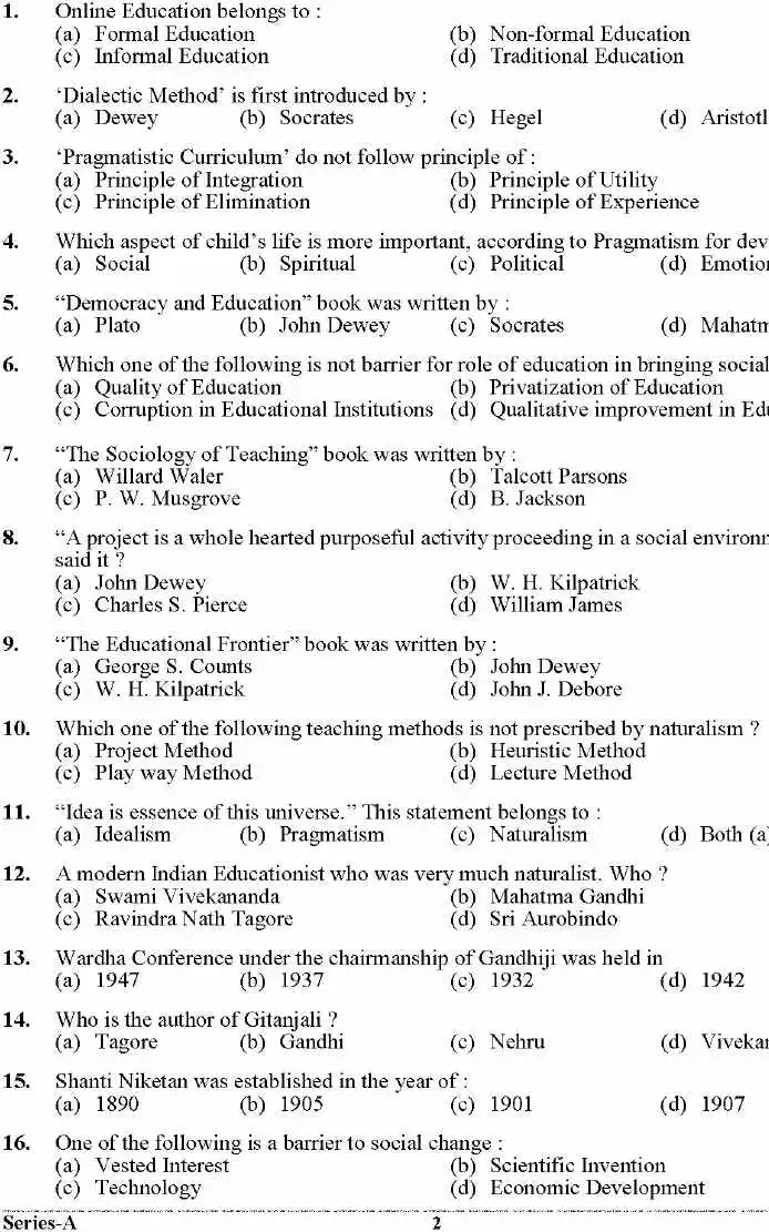 UKPSC Lab Assistant Higher Education (Group-C) 2024 Education Paper II page 1 instructions scan PDF download