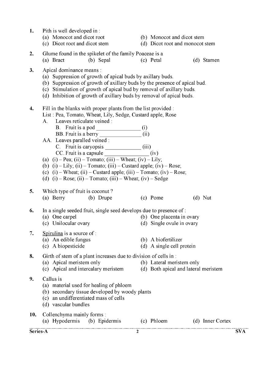 UKPSC Lab Assistant Higher Education Group-C Botany 2024 question paper page 1 instructions scan PDF download