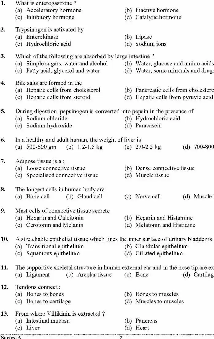 UKPSC Lab Assistant Higher Education Group-C Zoology question paper 2024 page 1 instructions scan PDF download