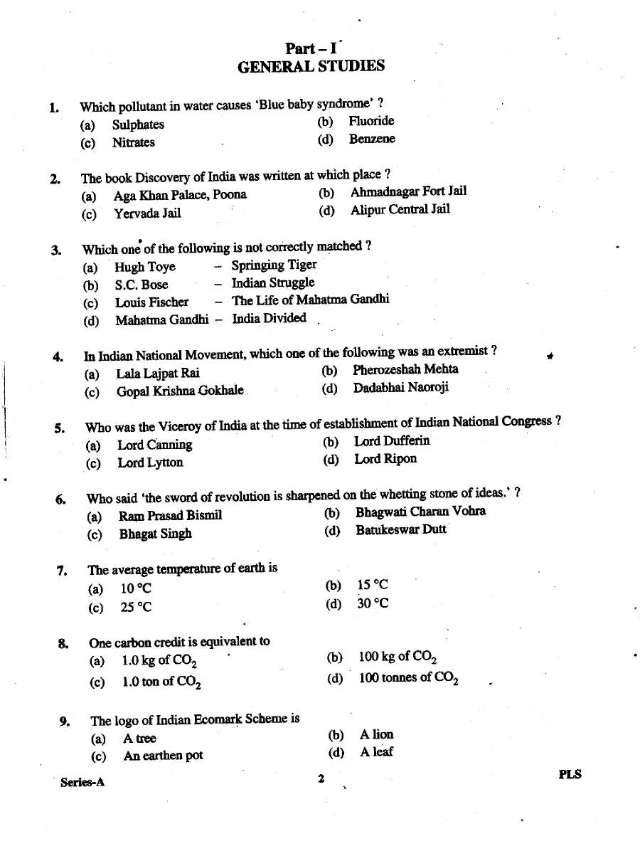 UKPSC Lecturer 2012 General Studies question paper page 1 instructions scan PDF download Uttarakhand Polytechnic Exam
