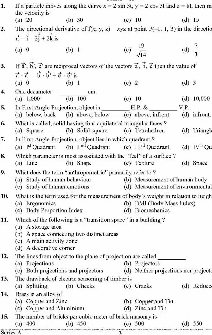 UKPSC Principal Examination 2025 Engineering, Administrative Aptitude & General Hindi question paper page 1 instructions scan PDF download