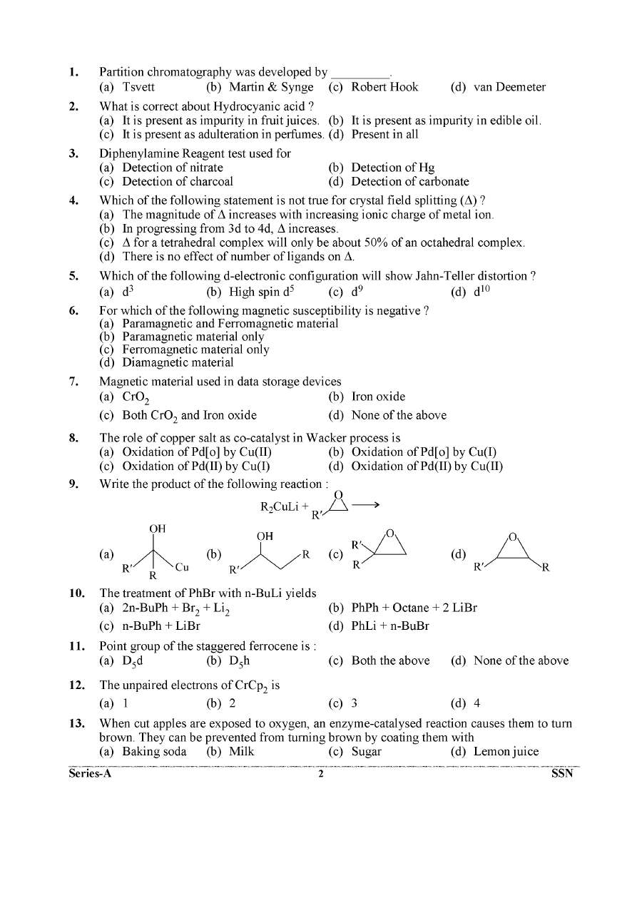 UKPSC SSA FSL 2024 Narcotics and Psychotropic Division question paper page 1 instructions scan PDF download