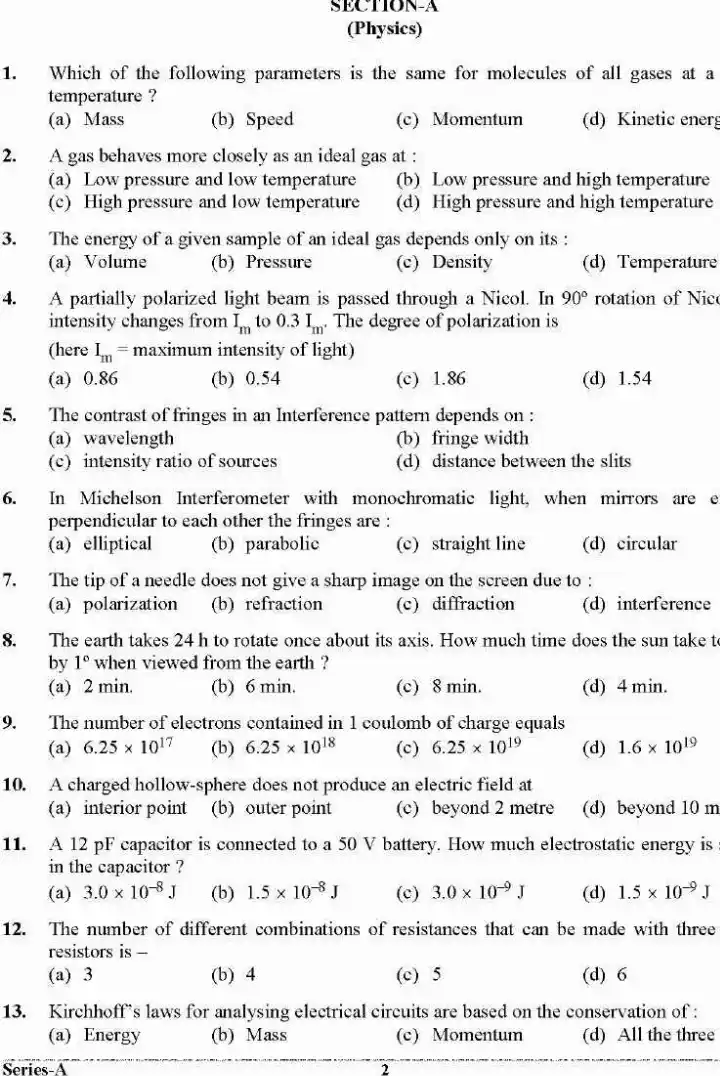 UKPSC Sub Inspector General Science Mathematical Ability 2025 question paper page 1 instructions scan PDF download