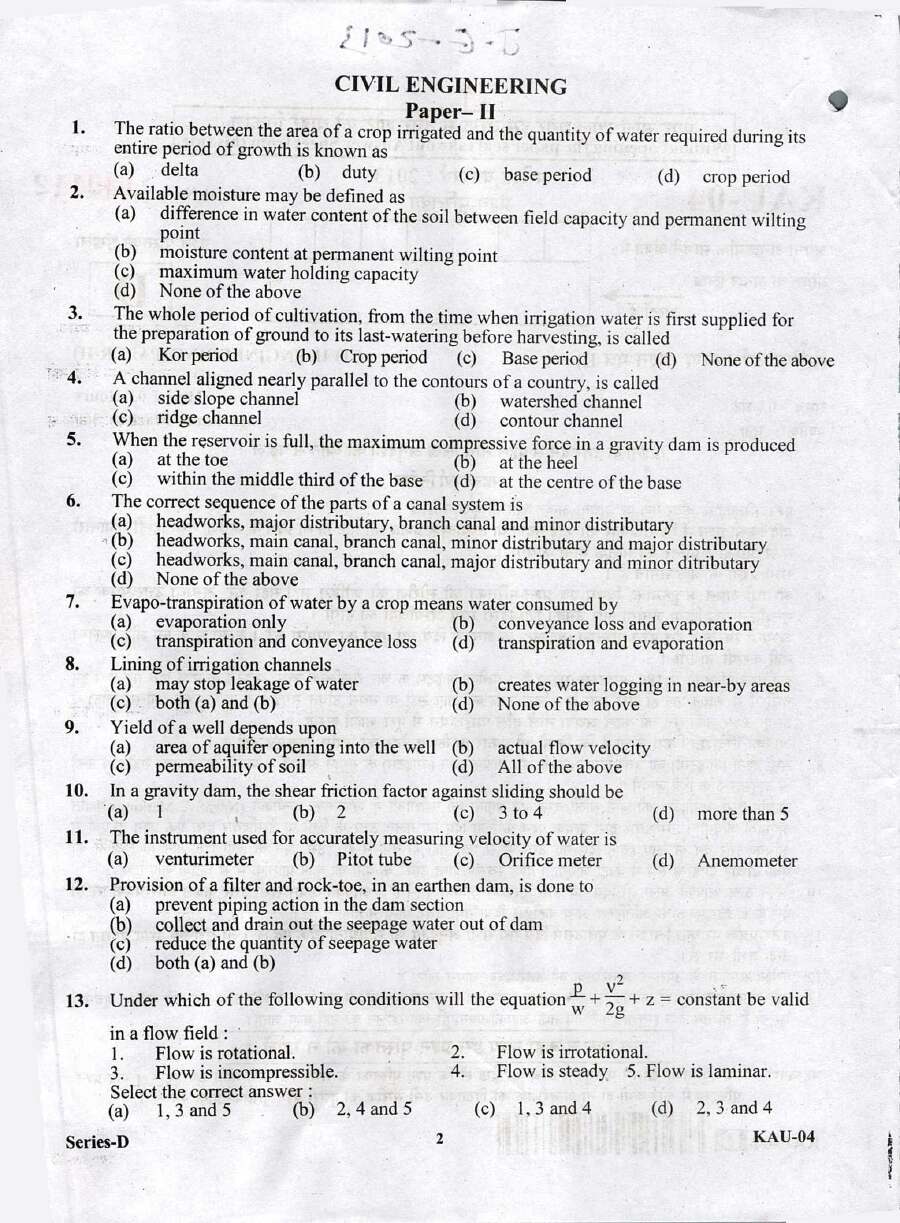 Uttarakhand Combined Junior Engineer Selection Examination 2013 UKPSC question paper page 1 instructions scan PDF download
