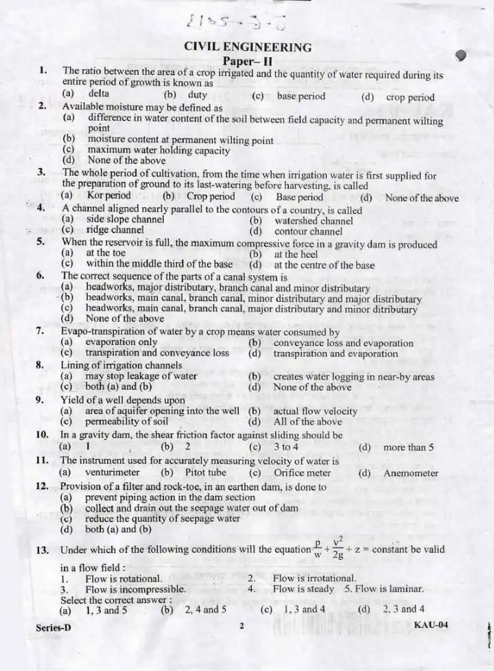 Uttarakhand Combined Junior Engineer Selection Examination 2013 UKPSC question paper page 1 instructions scan PDF download