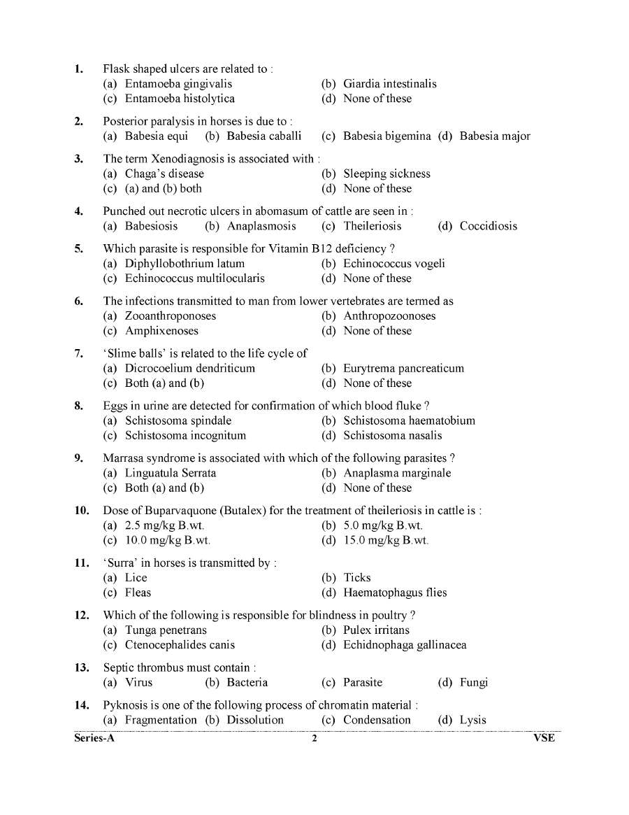 UKPSC Veterinary Officers (Grade-2) Exam 2024 Veterinary Sciences question paper page 1 instructions scan PDF download