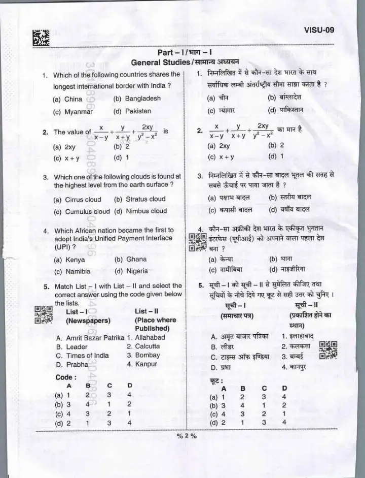 UPPSC Assistant Teacher 2025 General Studies and Sanskrit question paper page 1 instructions scan PDF download