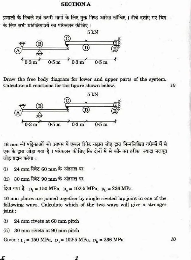 UPSC Civil Engineering Mains 2018 Paper I question paper page 1 instructions scan PDF download