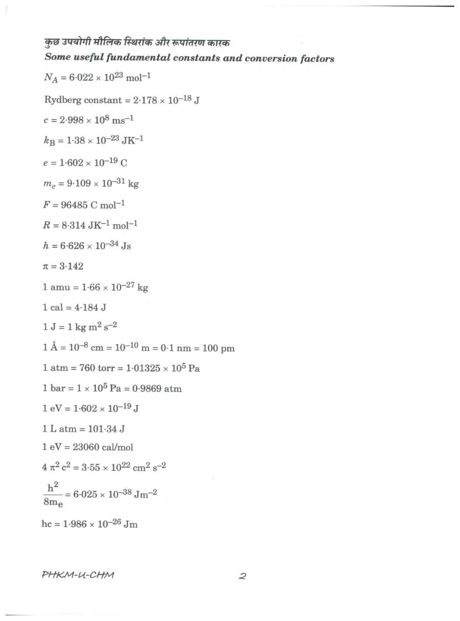 UPSC Civil Services (Main) Examination 2024 Chemistry Paper I question paper page 1 scan showing exam instructions and header. Download PDF.
