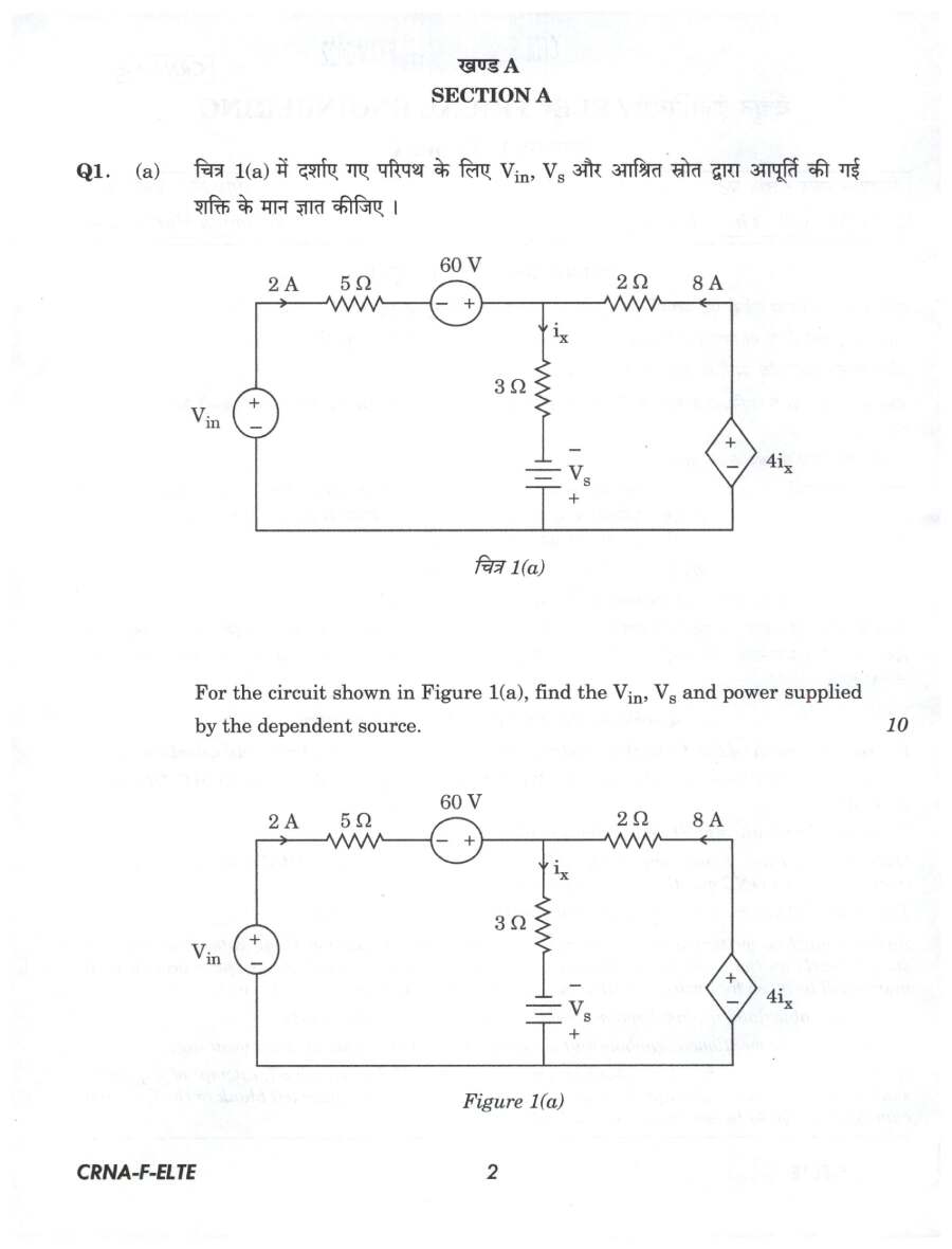 UPSC Civil Services Main Exam 2022 Electrical Engineering Paper I question paper page 1 instructions scan PDF download