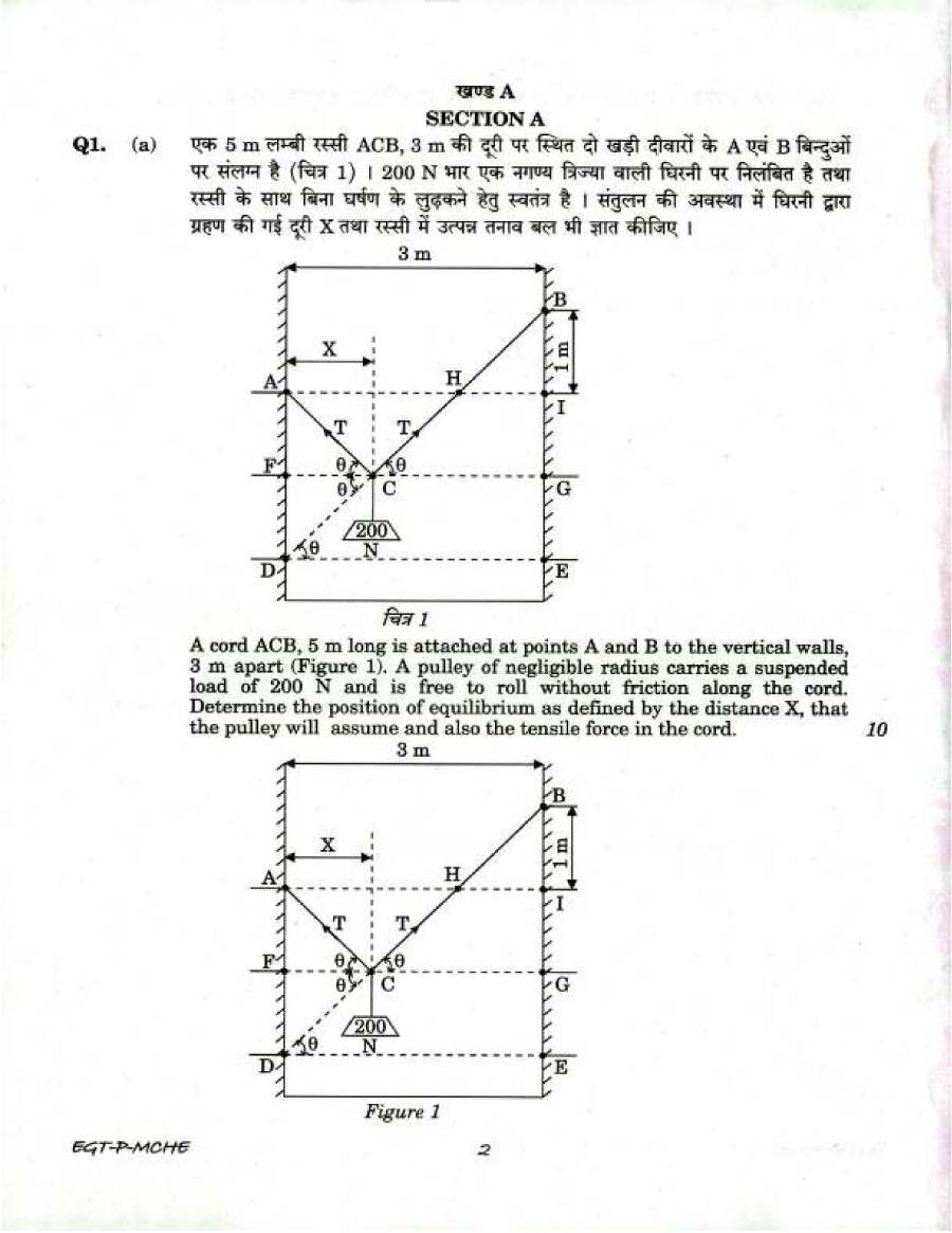 UPSC Civil Services Main Examination 2018 Mechanical Engineering Paper I page 1 instructions scan PDF download