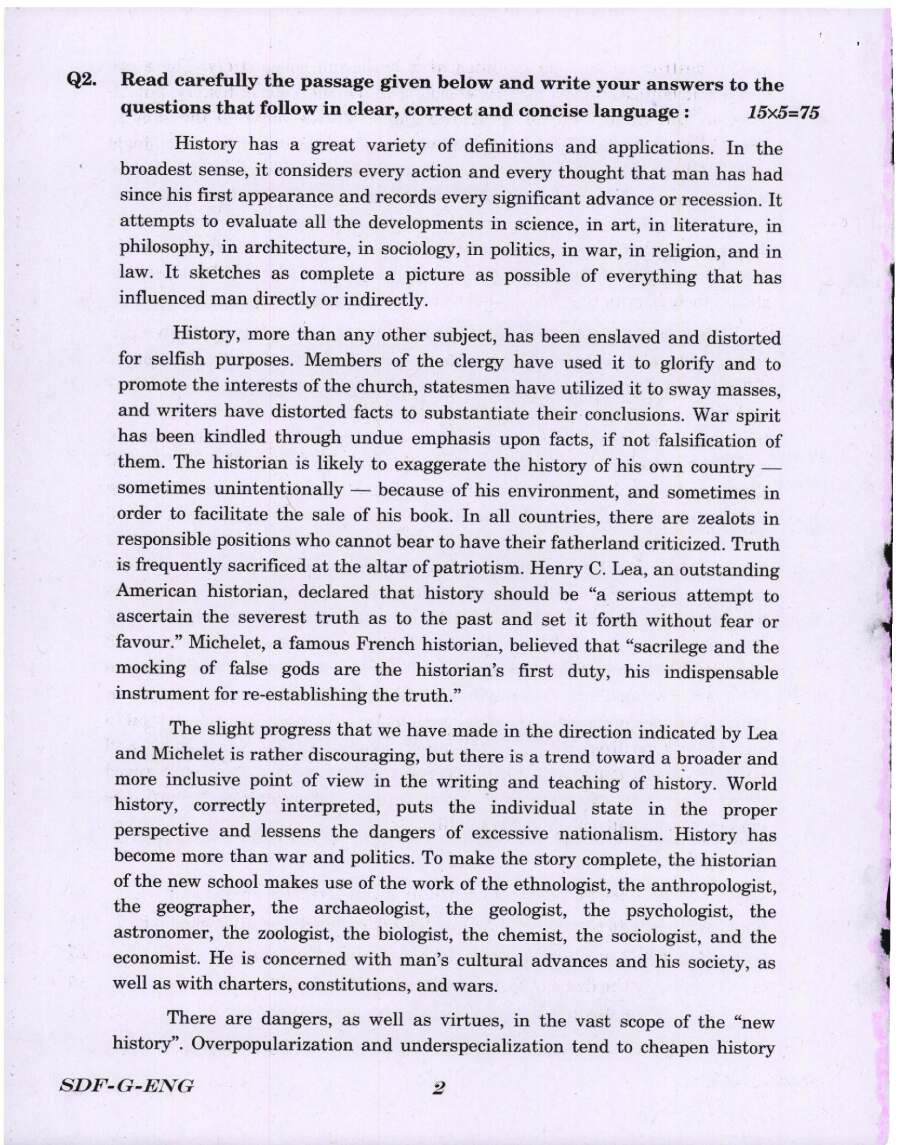UPSC Civil Services Main 2019 English Compulsory question paper page 1 instructions scan PDF download