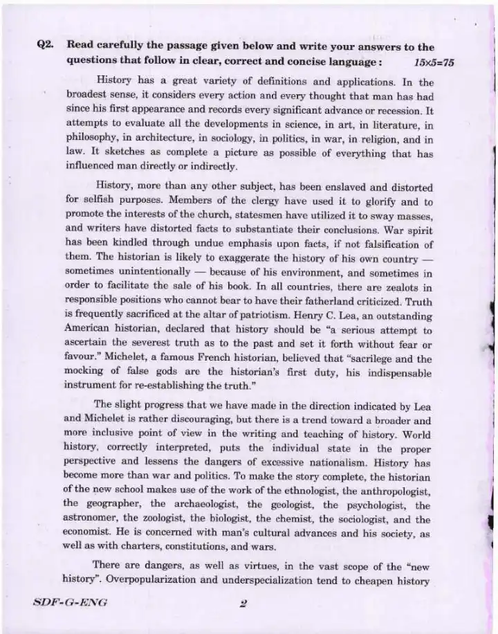 UPSC Civil Services Main 2019 English Compulsory question paper page 1 instructions scan PDF download