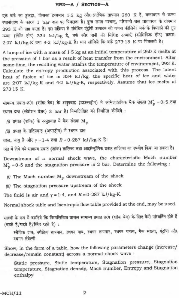 UPSC Civil Services Main Mechanical Engineering Paper II 2025 question paper page 1 instructions and exam header scan PDF download