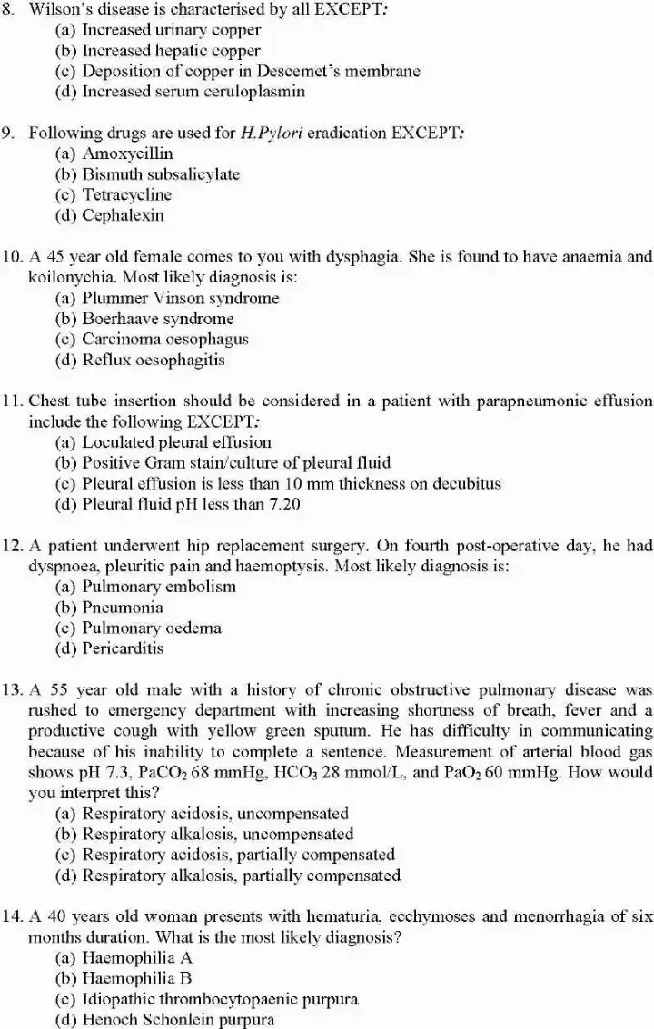 UPSC CMS 2017 Paper-I General Medicine question paper page 1 instructions scan PDF download