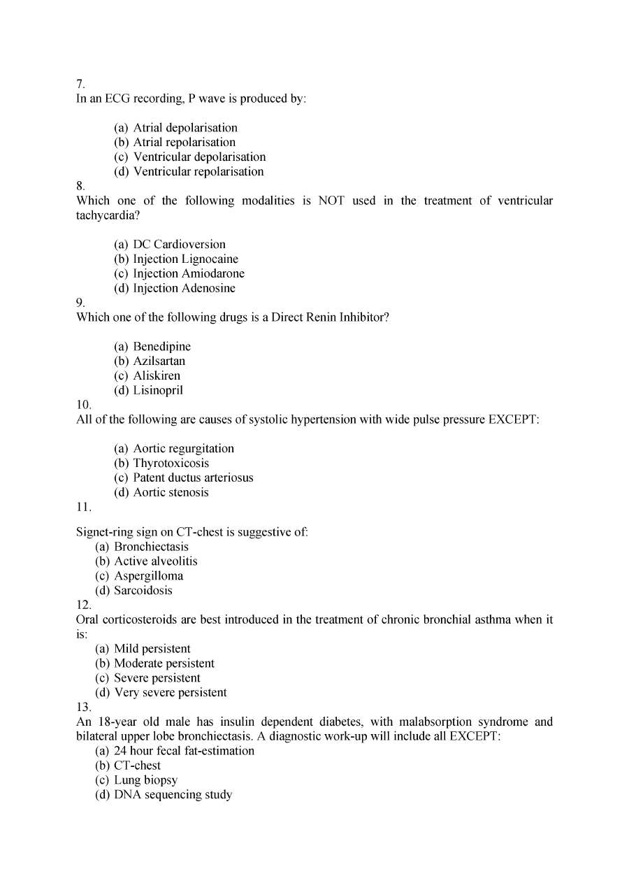 UPSC CMS 2020 Paper-I General Medicine question paper page 1 instructions scan PDF download