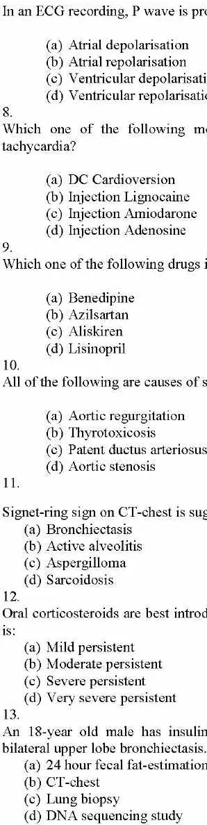 UPSC CMS 2020 Paper-I General Medicine question paper page 1 instructions scan PDF download
