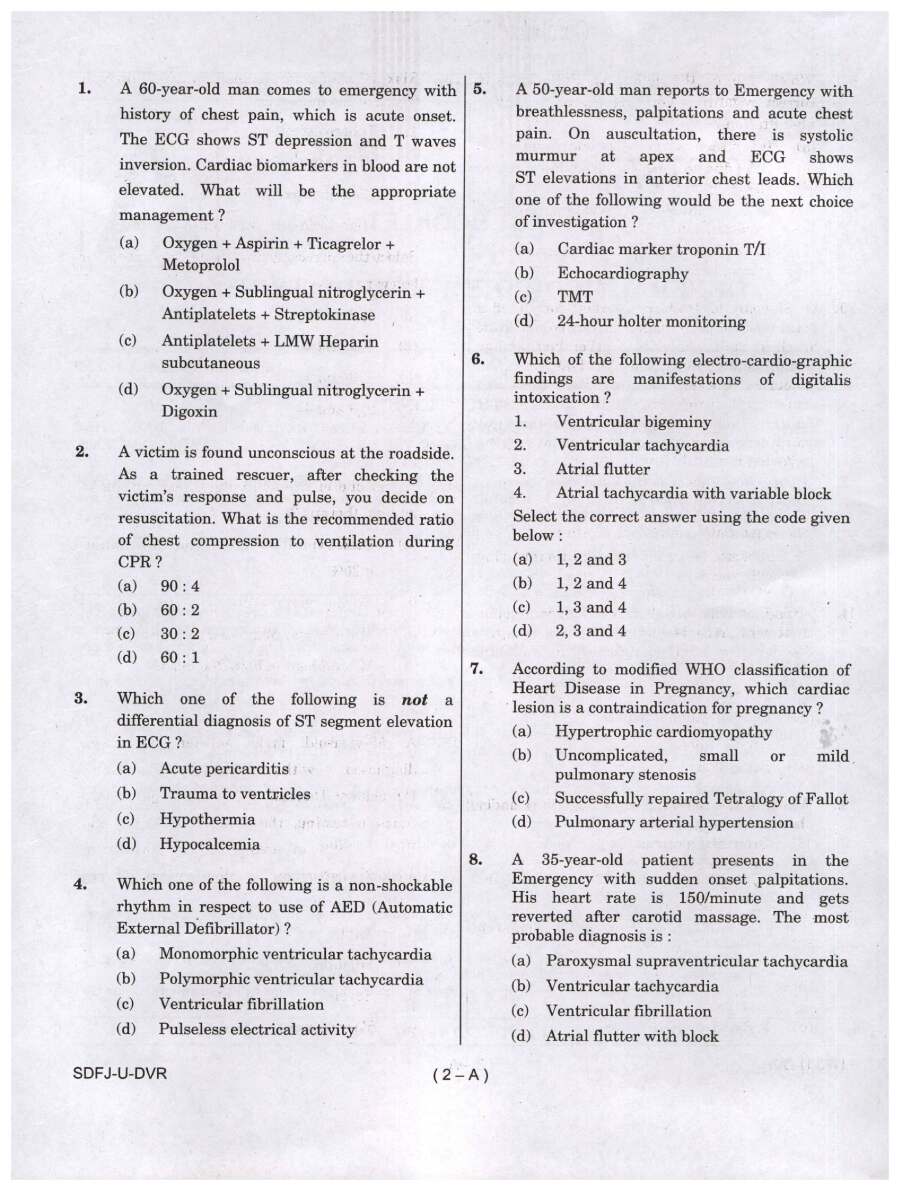 UPSC CMS 2021 General Medicine and Pediatrics question paper page 1 instructions scan PDF download
