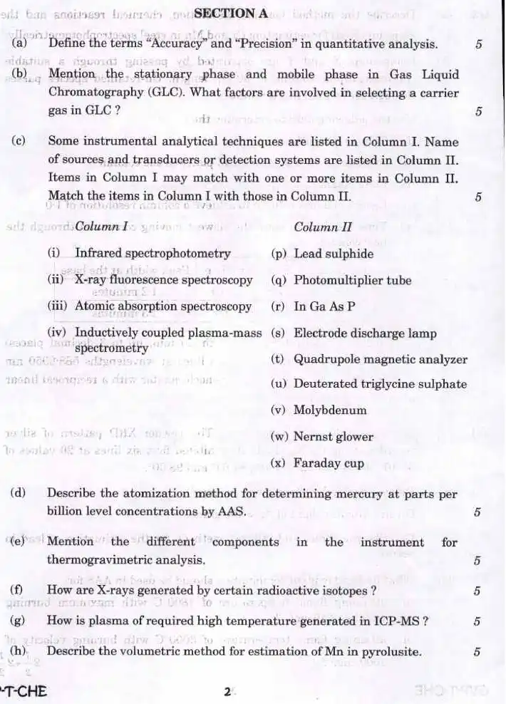 UPSC Combined Geo-Scientist Main 2022 Chemistry Paper III question paper page 1 instructions scan PDF download