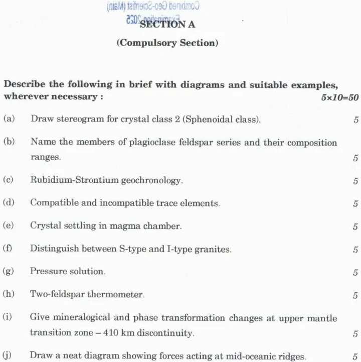 UPSC Combined Geo-Scientist Main 2025 Geology Paper II question paper page 1 instructions scan PDF download. UPSC Geo-Scientist Main exam instructions.