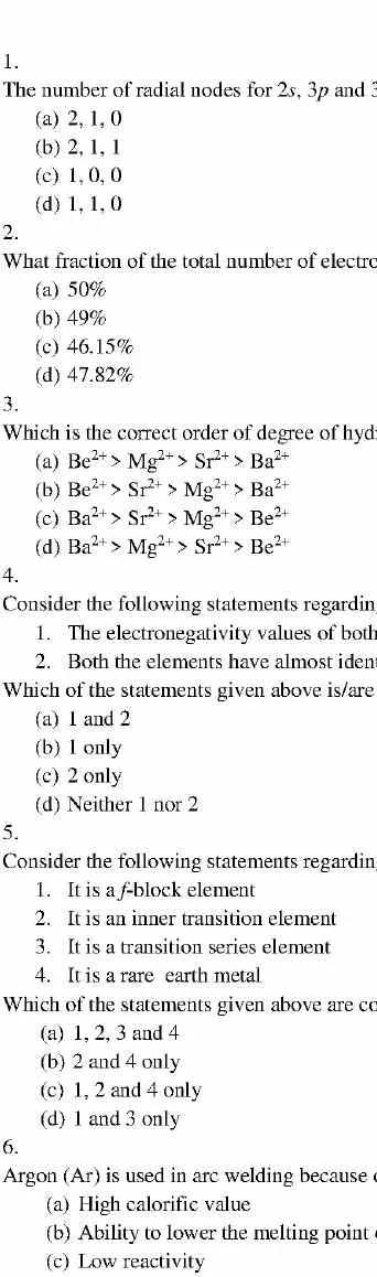 UPSC Combined Geo-Scientist (Preliminary) Examination 2021 Paper-II Chemistry question paper page 1 scan PDF download, showing exam title and first objective questions.