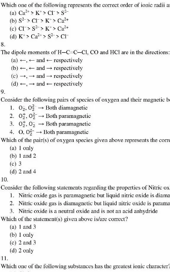 UPSC Combined Geo-Scientist (Preliminary) Examination 2021 Paper-II Chemistry question paper page 1 scan PDF download, showing exam title and first objective questions.