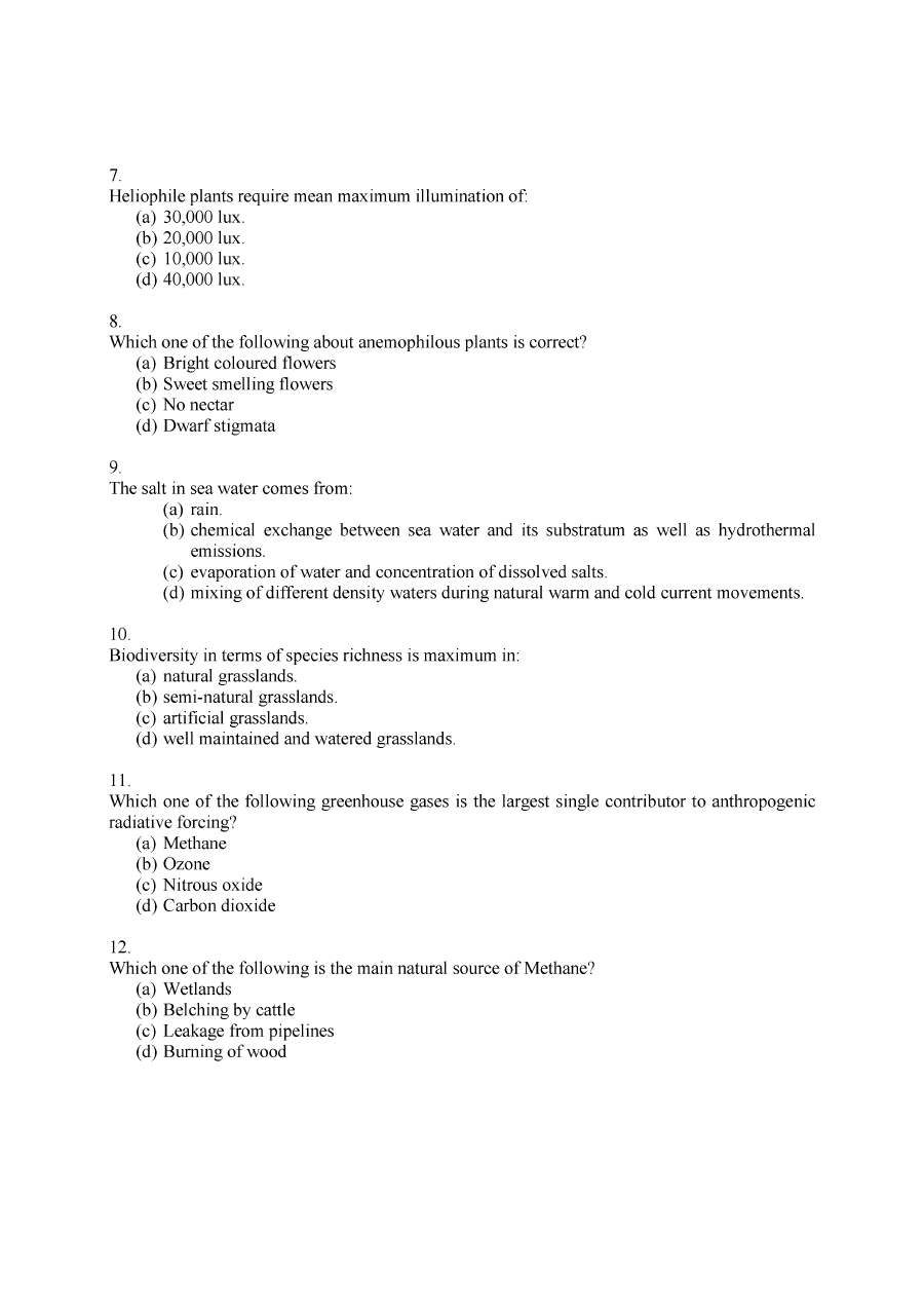 UPSC Combined Geo-Scientist Preliminary Examination 2020 Paper-I General Knowledge question paper page 1 instructions scan PDF download