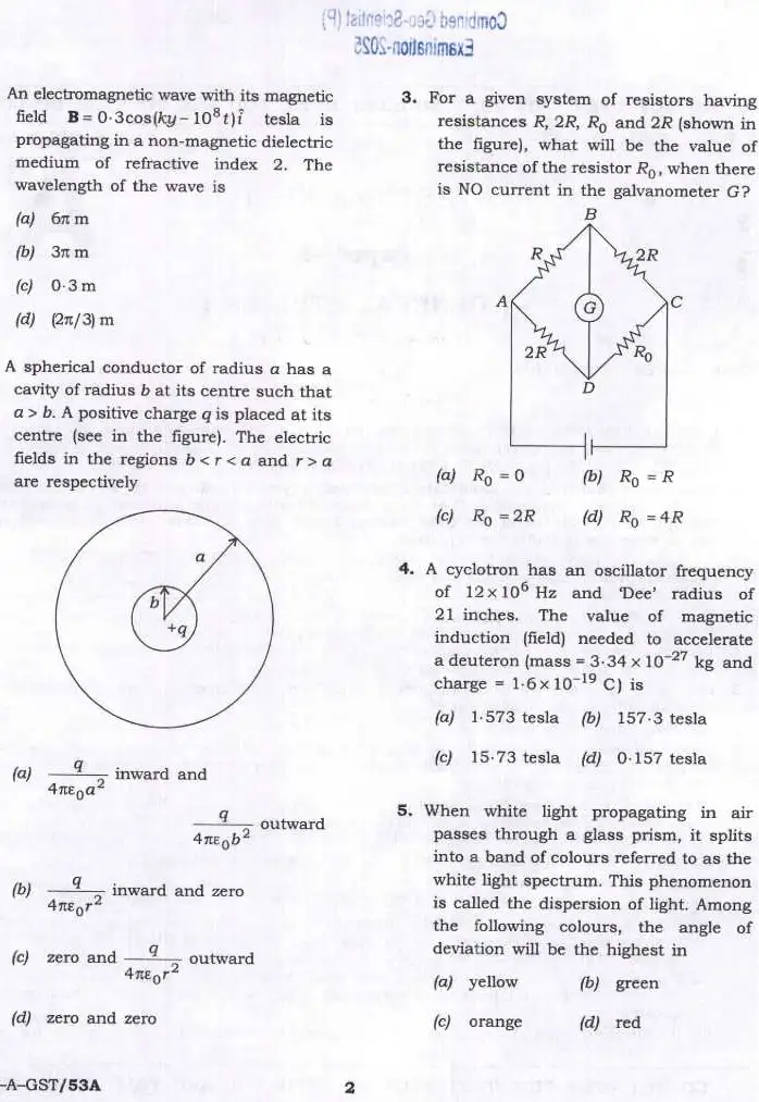 UPSC Combined Geo-Scientist 2025 Preliminary General Studies question paper page 1 instructions scan PDF download